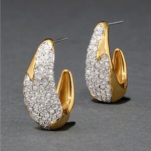 Alexis Bittar Solanales Pavé Crystal Chunky Hoop Earrings